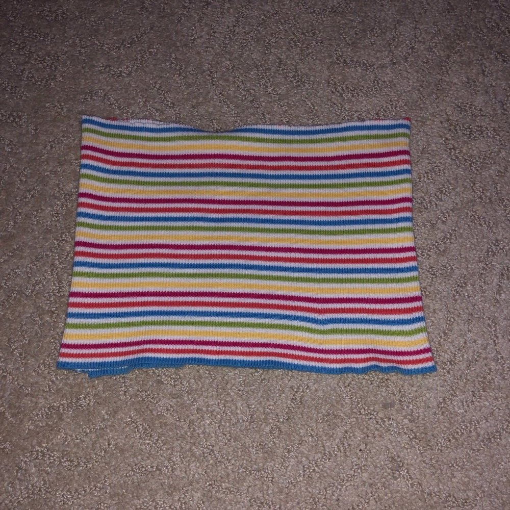 Multicolored striped tube top